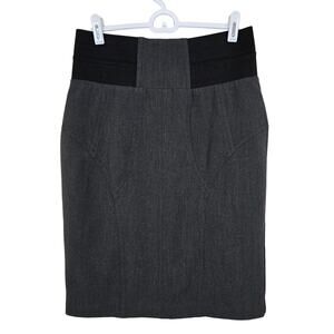 Women's Worthington Gray Knee Length Lined Pencil Skirt | Size 6